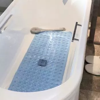 Противоскользящий коврик для ванной комнаты с присоской и сливными отверстиями предотвращает скольжение и падение Очень большой защитный коврик для душа 38cm прозрачный