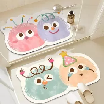 Противоскользящий коврик для ванной, милый мультяшный коврик для ванной из диатомита с резиновой основой, быстросохнущие коврики для ног 40X60 см, коврик для душа