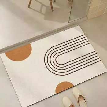 Противоскользящий коврик для ванной в скандинавском стиле, впитывающий коврик для двери туалета, износостойкий коврик из диатомовой грязи 50 * 80cm
