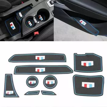 Противоскользящий коврик для ворот и чашек для Chevrolet Camaro 2017 2018 2022, резиновые прокладки с дверными пазами, салон автомобиля белый