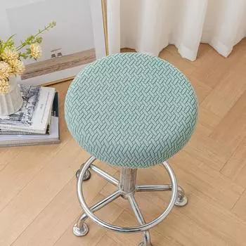 Противоскользящий круглый чехол для стула, защитный чехол для стула, скамьи, бара, вращающегося кресла, салона красоты, круглый чехол для сиденья из ткани 30CM сосна зеленый