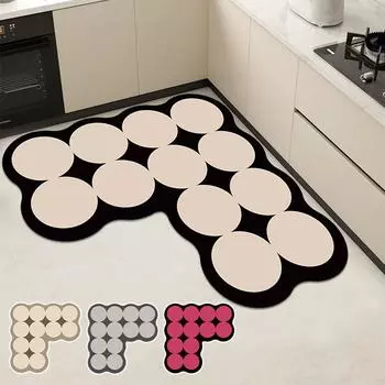 Противоскользящий кухонный ковер Г-образный напольный коврик Коврик для спальни Коврики для гостиной Впитывающие коврики для ног Ковры для домашнего декора 70x70cm