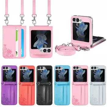 Противоскользящий модный кожаный чехол-кошелек для Samsung Galaxy Z Flip3 Z Flip 4 Z Flip 5 5G Складная сумка для телефона с крышкой-держателем для карт Samsung Z Flip 3 чёрный