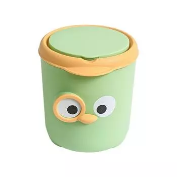 Противоскользящий настольный мусорный бак, мультипликационная мусорная корзина, противоизносная корзина для мусора жёлтый