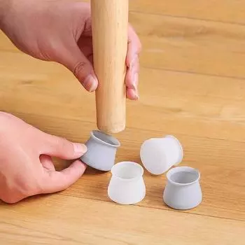 Противоскользящий шумоподавляющий коврик для ног стола и стула, чехол для ног стула, защитный чехол для ножек дивана, износостойкий силиконовый коврик для бесшумной работы 4*3*3.4cm белый