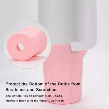 Противоскользящий силиконовый чехол для бутылки с водой, нижняя часть рукава для Stanley 30 унций/40 унций Quencher Adventure Tumbler и Ice Flow Flip чёрный