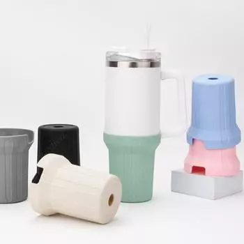 Противоскользящий силиконовый чехол для бутылки с водой, защитный держатель для стакана STANLEY 340 унций Quencher Adventure зелёный