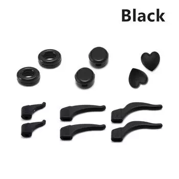 Противоскользящий силиконовый держатель для очков Ножка для очков Крючок для ушей Стопор Кронштейн Крепеж Аксессуары Наконечник для дужек Держатель для очков чёрный