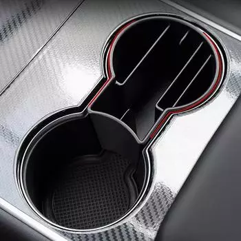 Противоскользящий силиконовый слот для центральной консоли, ограничительный зажим для воды, автомобильный держатель для чашки, вставка для Tesla Model 3 Model Y чёрный