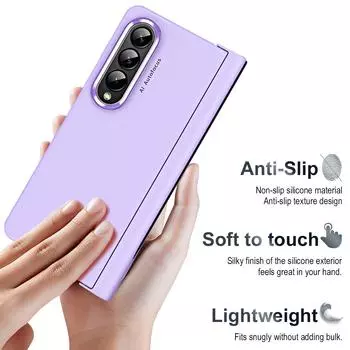 Противоскользящий складной чехол с полной защитой для Samsung Galaxy Z Fold 4 5g Fold4 Zfold4 из закаленного стекла S-держатель для ручки, чехол для телефона for Samsung Z Fold 4 чёрный