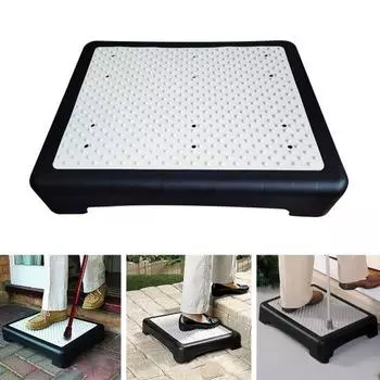 Противоскользящий табурет-ступенька для ванной комнаты, высокая стабильность, сильная несущая нагрузка, портативный табурет-ступенька с платформой для использования в помещении и на открытом воздухе чёрный