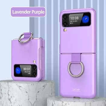 Противоскользящий ультратонкий чехол-держатель с кольцом для Samsung Galaxy Z Flip 4 5g Flip4 Flip3 Flip 3, сумка для мобильного телефона с защитой от падения for Samsung Z Flip 4 зелёный