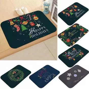 Противоскользящий водонепроницаемый рождественский коврик для ванной комнаты, кухни, напольный коврик, ковер, подушка #1