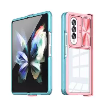 Противоскользящий защитный складной чехол для камеры Samsung Galaxy Z Fold4 5g Fold 4 Zfold4, прозрачные акриловые чехлы для аксессуаров для телефонов for samsung Z Fold 4 темно-синий
