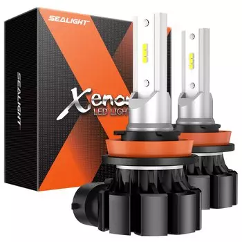 Противотуманная фара SEALIGHT LED H8 H11 H16, белая противотуманная фара 8000 лм 30 Вт CSP, чип с 6500 К, срок службы 50000 часов, совместим с техосмотром транспортного средства 12 В