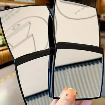 Противотуманное ручное практичное складное карманное зеркало высокой четкости для женщин и девочек, косметическое зеркало чёрный