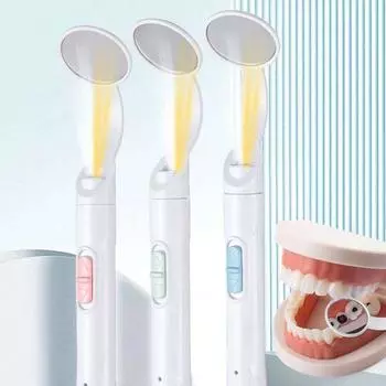 Противотуманное стоматологическое зеркало для полости рта со светодиодной подсветкой Аппарат для осмотра полости рта Стоматологическое зеркало для полости рта для детей зелёный