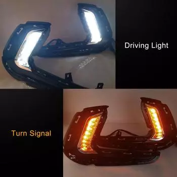 Противотуманные фары для Hyundai Elantra 2016 2017 2018 LED DRL Противотуманные фары переднего бампера Фары дневного света с указателем поворота Водонепроницаемые
