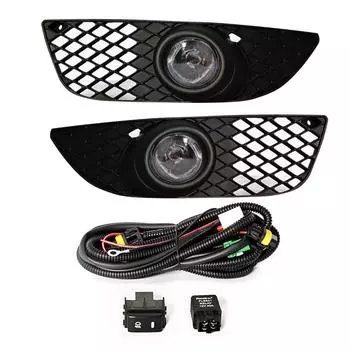 Противотуманные фары для Mitsubishi Lancer 2008 2009 2010 2011 2012 2013, переключатель жгута проводов противотуманных фар, решетка переднего бампера, супер яркая