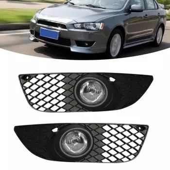 Противотуманные фары для Mitsubishi Lancer 2008 2009 2010 2011 2012 2013, переключатель жгута проводов противотуманных фар, решетка переднего бампера, супер яркая Whole Set