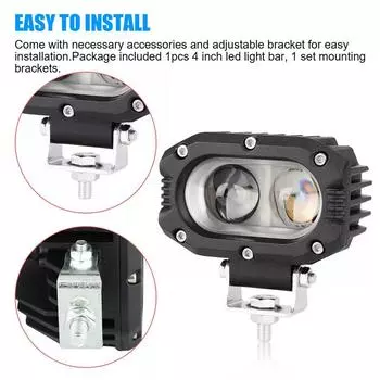 Противотуманные фары для мотоцикла, регулируемые водонепроницаемые светодиодные вспомогательные фары, пылезащитные фары для мотоцикла для ночной езды чёрный