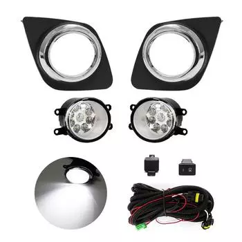 Противотуманные фары для Toyota RAV4 2009 2010 2011 2012 светодиодные дневные ходовые огни дневной свет DRL водонепроницаемые провода кнопка переключения