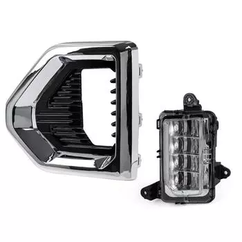 Противотуманные фары светодиодные белые хромированные рамки для GMC Sierra 1500 Denali 2019-2025