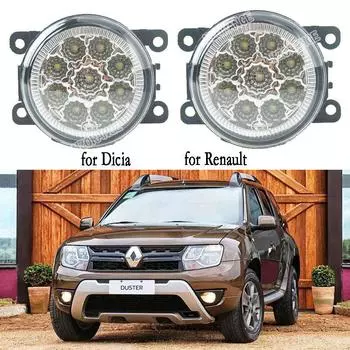 Противотуманные фары светодиодные противотуманные фары для Renault Duster Sandero Megane 2 Megane 3 Koleos Fluence L30 Kangoo Thalia Logan Clio IV противотуманные фары белый