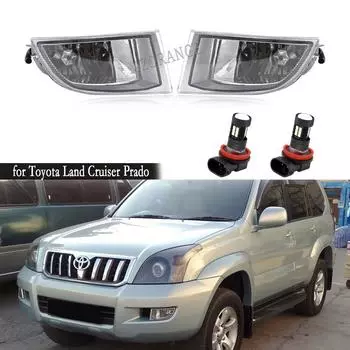 Противотуманные фары Светодиодные противотуманные фары для Toyota Land Cruiser Prado 120 2002-2009 Фары противотуманные фары с прозрачными линзами Противотуманные фары дальнего света L