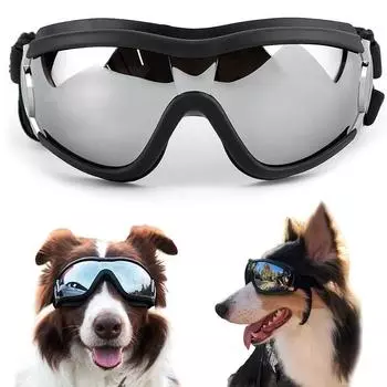 Противотуманные очки для собак с регулируемым ремешком, удобные очки для защиты глаз собак от снега красный/розовый