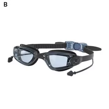 Противотуманные регулируемые очки для плавания для взрослых с берушами и зажимом для носа, профессиональные очки для плавания с силиконовым покрытием HD, водонепроницаемые CN