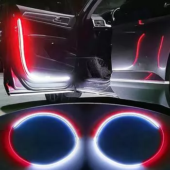 Противоударная белая красная вспышка светодиода Автоматический стробоскоп Двери автомобиля Парковочный стример Предупреждающая полоса Сигнальные лампы Освещение Многоцелевой 1PCS