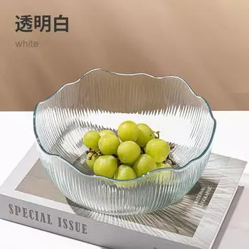 Противоударная и противоскользящая кофейная тарелка для фруктов для гостиной, простая и модная, легкая роскошная, атмосферная, большой вместимости, для закусок прозрачный белый