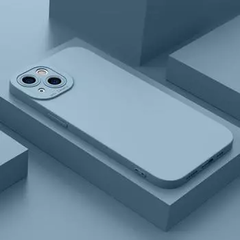 Противоударный мягкий защитный чехол для камеры iPhone 16 15 14 Pro 12 13 Pro Max SE 2 2022 XS MAX 8 7 Plus iPhone 13 Pro Max светло-синий