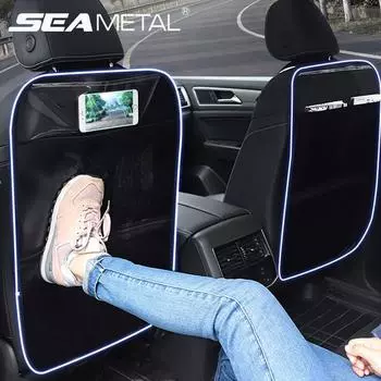 Противоударная накладка из искусственной кожи, водонепроницаемая задняя крышка на автомобильное сиденье, защитная пленка от царапин, барьерная сумка для хранения домашних животных 1pc чёрный