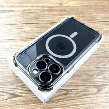 Противоударная подушка безопасности для Magsafe, чехол для беспроводной зарядки для iPhone 15, 14, 13, 12 Pro Max, жесткие чехлы для подушек безопасности для ПК, защитные чехлы для линз For iPhone15 Pro Max