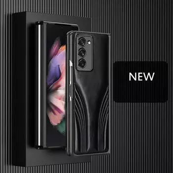 Противоударная стеклянная пленка, кожаный чехол для Samsung Galaxy Z Fold4 Fold 4 Fold2 Fold3 Fold 3 2, чехлы Zfold4 с полным покрытием for Samsung Z Fold 4 чёрный