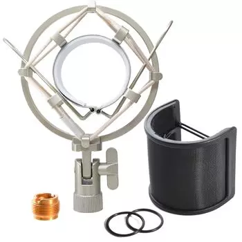 Противоударное крепление Pop Guard для микрофона, предотвращение шума, совместимое с диаметром [YCsalto] 45-50 мм чёрный