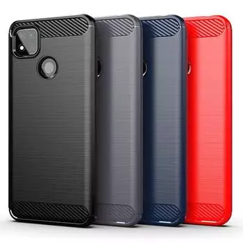 Противоударные силиконовые чехлы для Redmi 9C NFC Activ 9c Чехол из углеродного волокна для Mi Poco C3 C31 Матовая мягкая задняя крышка Fundas Poco C3 C31 чёрный