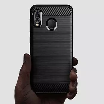 Противоударные силиконовые чехлы для Samsung A20e, модный чехол из углеродного волокна для Samsung Galaxy Jean2, мягкий чехол, чехлы Fundas Galaxy A20E чёрный