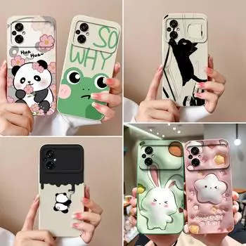 Противоударные силиконовые чехлы для телефонов Xiaomi Poco M5 M5S M4 M3 M2 Pro Poco F4 F3 GT Capas Bumper Animation Frog Soft New Back Covers Anti Slip для Redmi Xiaomi Poco M5