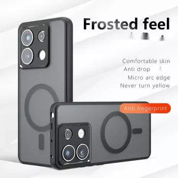 Противоударный акриловый чехол для Xiaomi Redmi Note 13 Pro Plus 5G Note13 Pro 4G, чехол для Magsafe, беспроводная зарядка, защитный чехол с магнитным объективом redmi note 13 5G чёрный