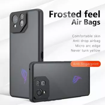 Противоударный акриловый прозрачный чехол для телефона ASUS Rog Phone 8 Pro 7 Phone 6 Pro 6D, жесткий защитный бампер, задняя крышка Rog Phone 8 чёрный