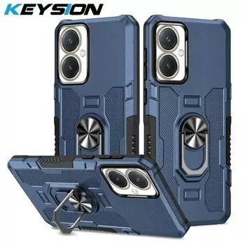 Противоударный бронированный чехол KEYSION для VIVOV Y27 4G Y36 5G, силиконовый + ПК, металлическое кольцо-подставка, задняя крышка для телефона VIVO Y02 Y02A Y02T Y02S for VIVO Y27 4G красный