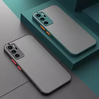 Противоударный бронированный матовый чехол для Huawei P40 Pro P30 P20 Lite P50 Honor 50 60 8X 10i Mate 40 30 20 P Smart 2021 Z силиконовый чехол P50 чёрный