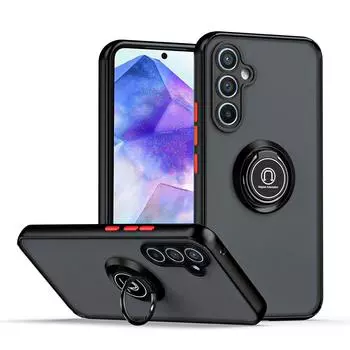 Противоударный бронированный матовый чехол для Samsung Galaxy A55 A54 A35 A15 A34 A25 A14 A53 A33 A52S S23 S22 S24 Ultra Plus Ring Magnet Cover Galaxy A25 армия зеленый