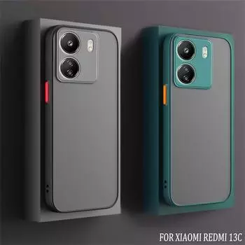 Противоударный бронированный матовый чехол для Xiaomi Redmi 13C 13 12C 10C 10A 9C 9 A3 A1 A2 Plus Redmi K60 K50 K40 силиконовый бампер для телефона For Redmi 13C 5G чёрный