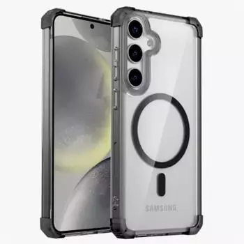 Противоударный бронированный прозрачный чехол для Samsung Galaxy S25 S24 S23 S22 Note 20 Ultra Plus FE S24FE S23FE для чехлов Magsafe Charge Samsung Note 20 Ultra чёрный