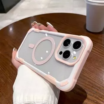 Противоударный бронированный жесткий акриловый магнитный чехол для Magsafe, прозрачный чехол для телефона IPhone 15 14 Pro Max 11 12 13 Plus, гибридный бампер For iPhone 15 темно-синий