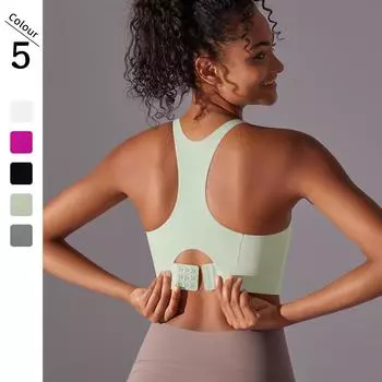 Противоударный бюстгальтер для йоги Nessaj женский пуш-ап красота спина для бега майка однотонный спортивный бюстгальтер S белый